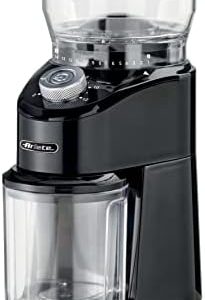 Ariete 3023 Coffee Grinder 3023 Kaffeemühle mit konischen Mühlen aus Edelstahl, 200W, 14 Mahlstufen, 200g Tankinhalt, abnehmbare Mühlen, 2 bis 12 Tassen, schwarz