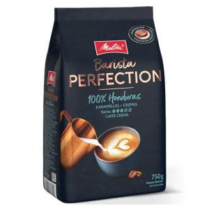 Melitta Barista Perfection 100% Honduras, Ganze Kaffee-Bohnen 750g, ungemahlen, Single-Origin-Kaffee, 100% Arabica-Bohnen, langsame Trommelröstung, Caffè Crema, Stärke 3