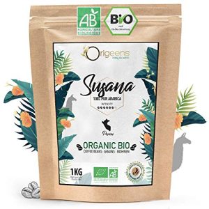 ORIGEENS BIO Kaffeebohnen 1kg | Biologische Arabica Kaffee Ganze Bohnen | Single Origin Peru Susana | Säurearm | Traditionelle Röstung