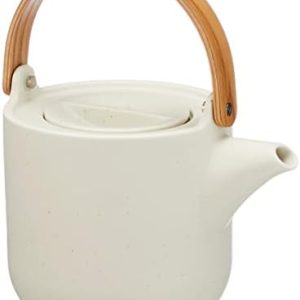 ASA coppa Teekanne mit Holzgriff sencha Porzellan 1l, Weiß, 19370193