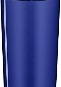 alfi Thermobecher isoMug Plus, Kaffeebecher to go Edelstahl blau 350ml, Isolierbecher mit Druckknopf, auslaufsicher, zerlegbarer Verschluss, 5627.255.035 spülmaschinenfest, 4 Stunden heiß, BPA Frei